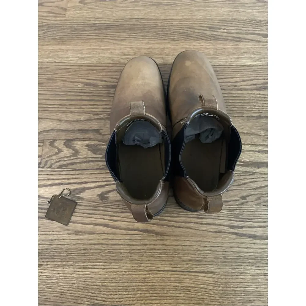 Timberland Men’s Brown Leather Chelsea Ankle Boots Slip-On Waterproof US 11 M